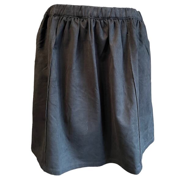 Matilda Jane Black Skater Skirt Large NEW With Tags Faux Suede Short Elastic NWT - Picture 2 of 7